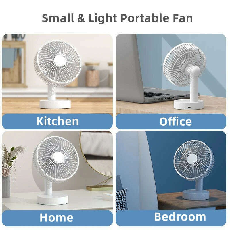 KIMLUD, Mini USB Table Fan 4 Speeds Portable Desktop Table Cooling Fan Powered by USB Strong Wind Kipas USB Desk Fan, KIMLUD Womens Clothes