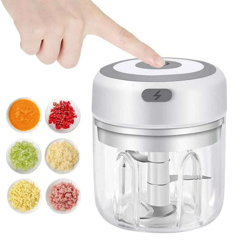 KIMLUD, Mini Wireless Electric Garlic Crusher 100ml/250ml Portable Chopper USB Charging Ginger Chili Vegetable Masher Machine Kitchen, KIMLUD Womens Clothes