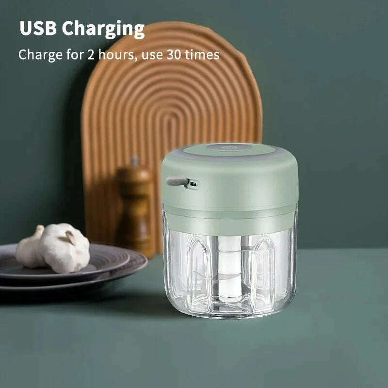 KIMLUD, Mini Wireless Electric Garlic Crusher 100ml/250ml Portable Chopper USB Charging Ginger Chili Vegetable Masher Machine Kitchen, KIMLUD Womens Clothes