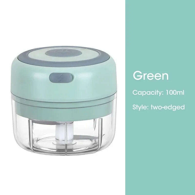 KIMLUD, Mini Wireless Electric Garlic Crusher 100ml/250ml Portable Chopper USB Charging Ginger Chili Vegetable Masher Machine Kitchen, 105-Green100ml, KIMLUD APPAREL - Womens Clothes