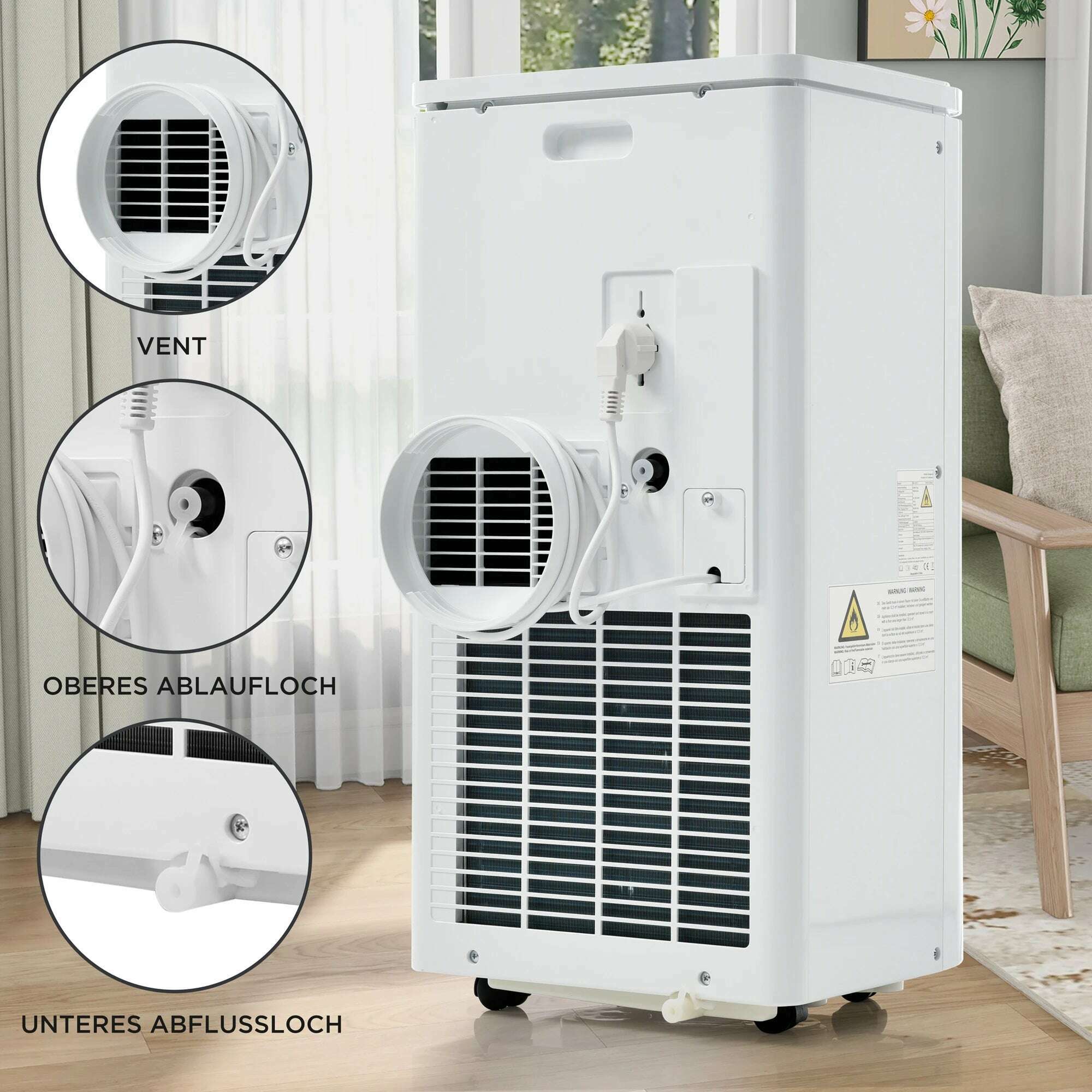 KIMLUD, Mobile air conditioner 9000 BTU/h, 2.5KW. Dehumidifier with exhaust function, remote control/APP control, KIMLUD Womens Clothes