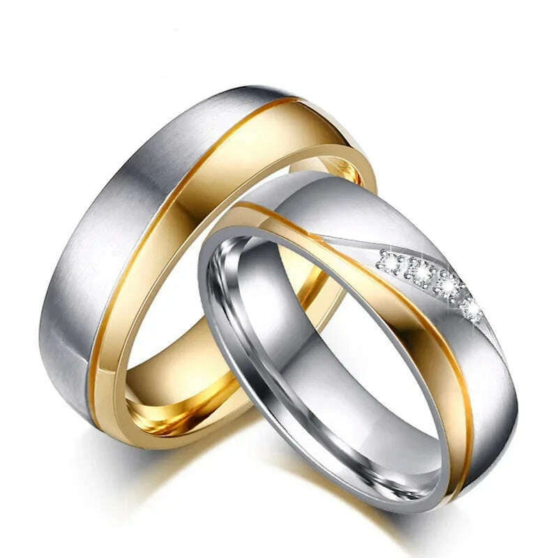 Modyle 2023 New Fashion Gold-color Rings For Women Man Wedding Ring 316l Stainless Steel Promise Jewelry - KIMLUD