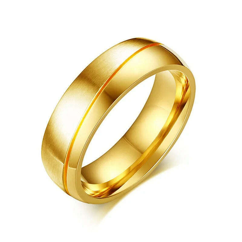 KIMLUD, Modyle 2023 New Fashion Gold-color Rings For Women Man Wedding Ring 316l Stainless Steel Promise Jewelry, 1 pcs Man R00693 / 8, KIMLUD APPAREL - Womens Clothes