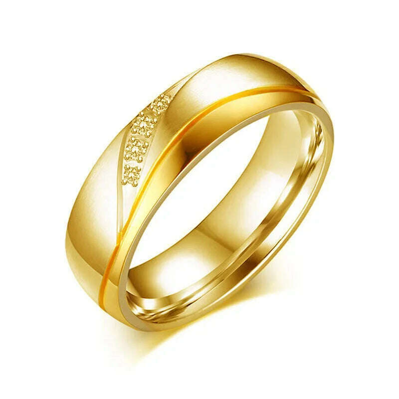 Modyle 2023 New Fashion Gold-color Rings For Women Man Wedding Ring 316l Stainless Steel Promise Jewelry - KIMLUD