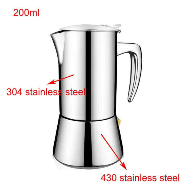 KIMLUD, Moka Pots 200ML/300ML Coffee Pot  Stainless Steel Coffee Maker Kitchen Coffee Percolator Drink Kettle, 200ml, KIMLUD APPAREL - Womens Clothes