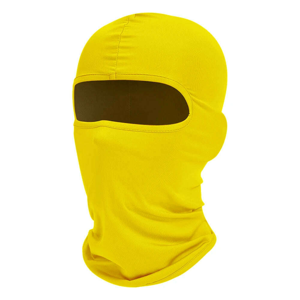 KIMLUD, Motorcycle Balaclava Full Face Cover Warmer Windproof Breathable Motorbike Motocross Cycling Biker Cycling Anti-UV Men Helmet, Yellow, KIMLUD APPAREL - Womens Clothes