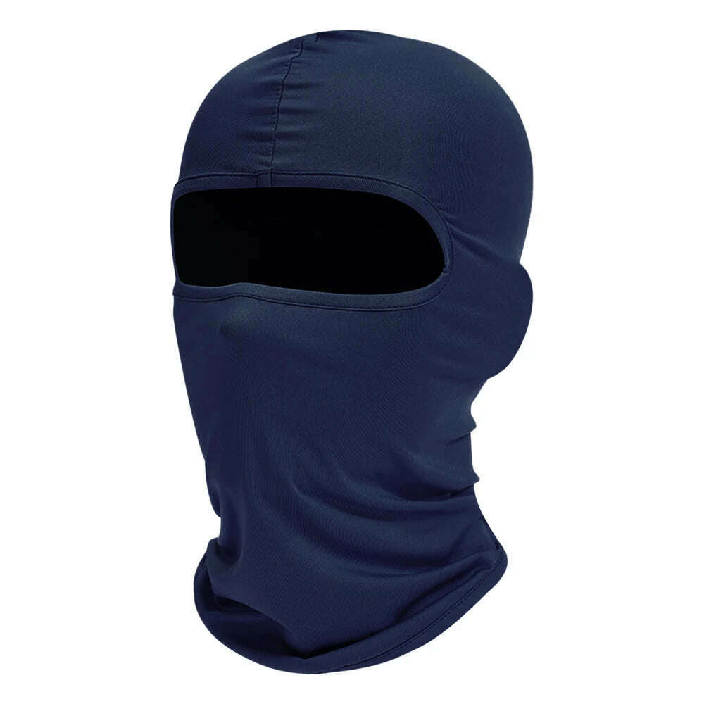 KIMLUD, Motorcycle Balaclava Full Face Cover Warmer Windproof Breathable Motorbike Motocross Cycling Biker Cycling Anti-UV Men Helmet, Dark Blue, KIMLUD APPAREL - Womens Clothes