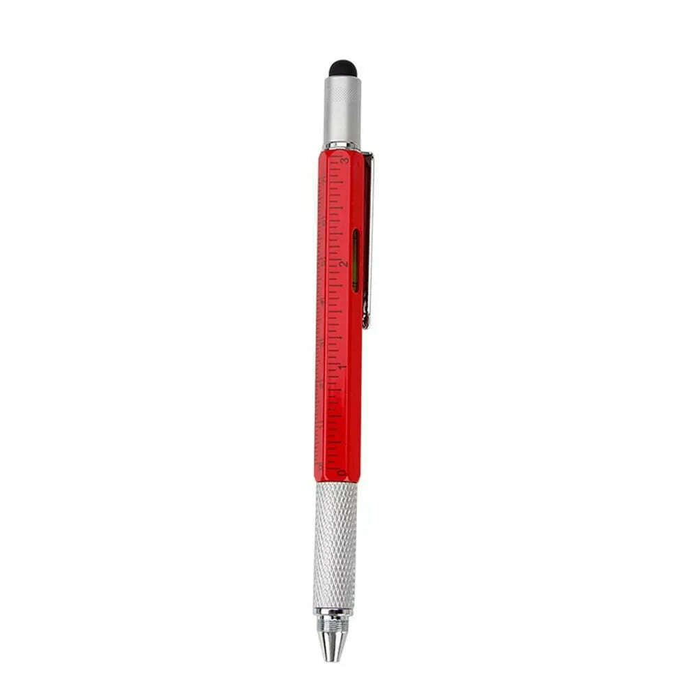 KIMLUD, Multi-Function Ballpoint Pen Spirit Level Scale Touch Screen Metal Ballpoint Pen With Measure Technical Ruler Hand Tool, red / CHINA, KIMLUD APPAREL - Womens Clothes