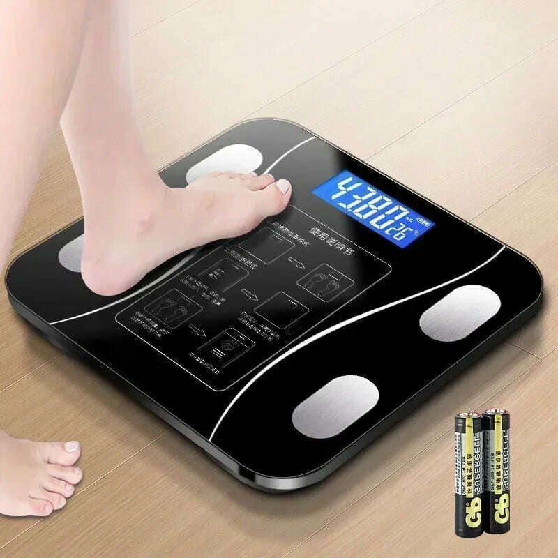 KIMLUD, Multi-functional Human Electronic Scale Home Weight Scale Professional Fat Smart Bluetooth Measurement Height Weight, black-battery, KIMLUD APPAREL - Womens Clothes