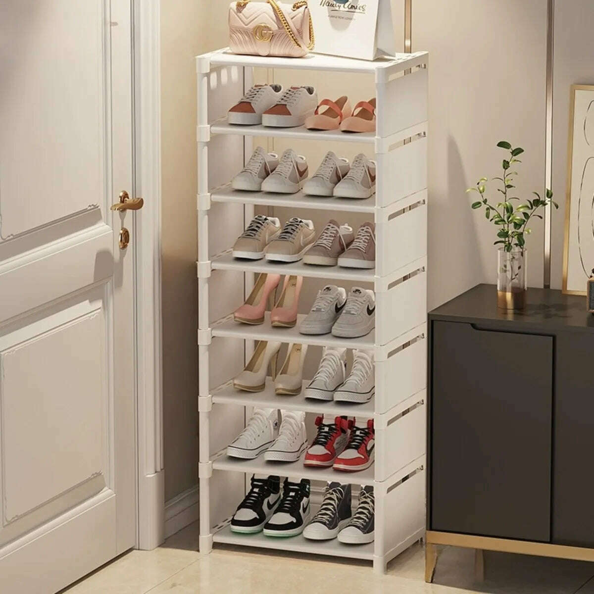 Multi-Layer Stackable Shoe Cabinet Shoes Storage Rack foldable free combination shoe rack For Entry Wall Corner Shoes Shelf - KIMLUD