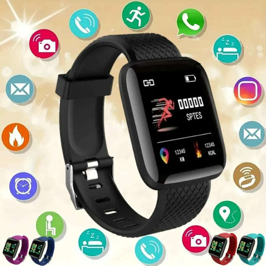 Multifunction Smart Watch For Men Women Kids Message Remind Music Control Sport Step Calories D13 Smartwatch Alarm Clock 116Plus - KIMLUD