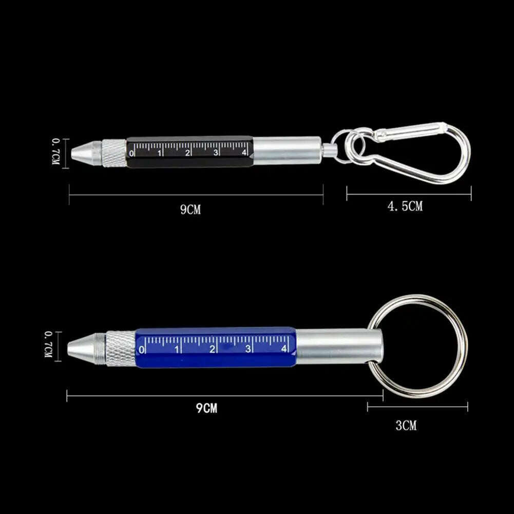 KIMLUD, Multifunction Tool Pen Six-in-One Metal Pen Screwdriver Hexagonal Touch Screen Carabiner Small Scale Ballpoint Pen, KIMLUD Womens Clothes