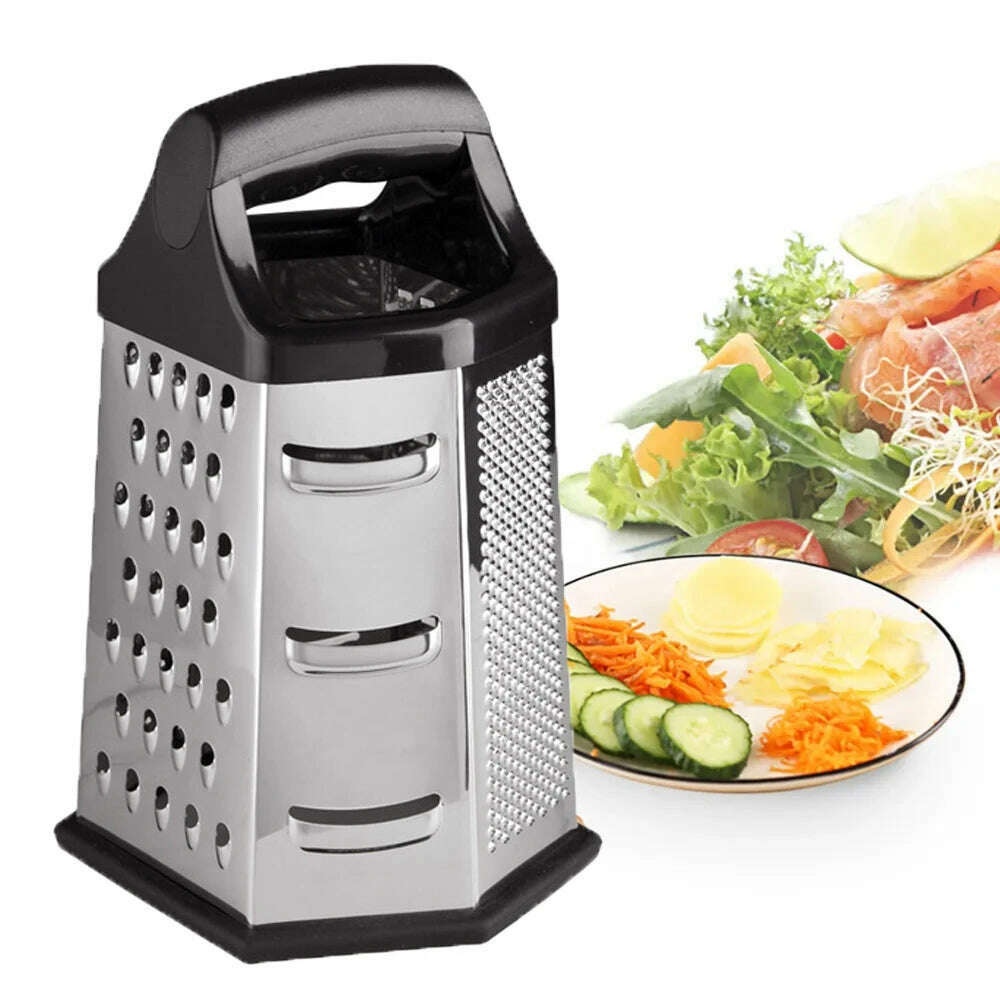 KIMLUD, Multifunctional Vegetables Box Grater Stainless Steel 6 Sides Slicer Shredders Manual Cheese Potato Graters Kitchen Accessories, KIMLUD Womens Clothes