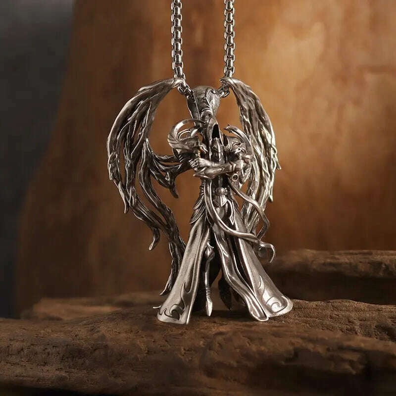 KIMLUD, Mythical Unicorn Pegasus Wings Pendant Horse Constellation Necklace Men and Women Trend Jewelry Couple Gift, AL19713-Silver, KIMLUD APPAREL - Womens Clothes