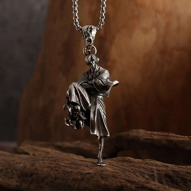 KIMLUD, Mythical Unicorn Pegasus Wings Pendant Horse Constellation Necklace Men and Women Trend Jewelry Couple Gift, AL19712-Silver, KIMLUD APPAREL - Womens Clothes