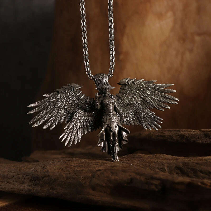 KIMLUD, Mythical Unicorn Pegasus Wings Pendant Horse Constellation Necklace Men and Women Trend Jewelry Couple Gift, AL19585-Silver, KIMLUD APPAREL - Womens Clothes