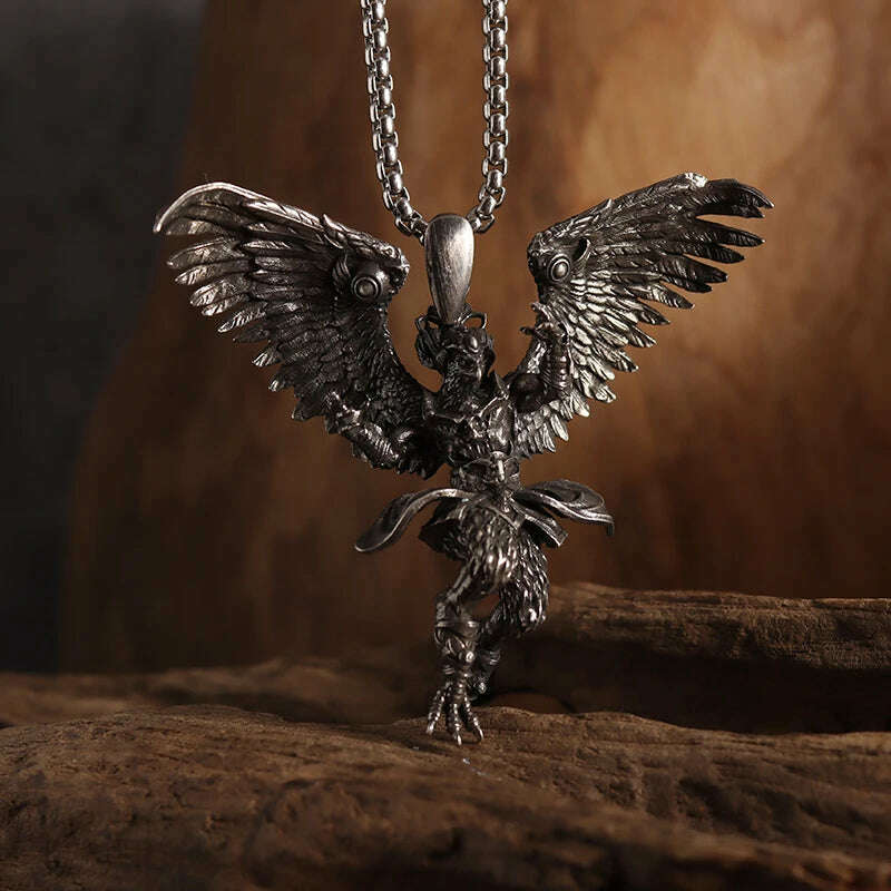 KIMLUD, Mythical Unicorn Pegasus Wings Pendant Horse Constellation Necklace Men and Women Trend Jewelry Couple Gift, AL19573-Silver, KIMLUD APPAREL - Womens Clothes