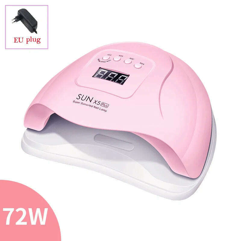 KIMLUD, Nail Dryer LED Nail Lamp UV Lamp for Curing All Gel Nail Polish With Motion Sensing Manicure Pedicure Salon Tool, Pink 72W, KIMLUD APPAREL - Womens Clothes