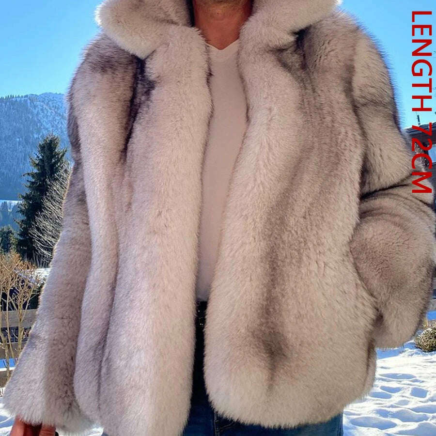 KIMLUD, Natural Fox Fur Clothes Real Fox Fur Coat  Winter Men Big Large Suit Collar Warm Thick Best Selling Styles, 8 / M-BUST-110CM, KIMLUD APPAREL - Womens Clothes