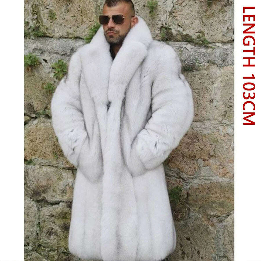 KIMLUD, Natural Fox Fur Clothes Real Fox Fur Coat  Winter Men Big Large Suit Collar Warm Thick Best Selling Styles, 9 / M-BUST-110CM, KIMLUD APPAREL - Womens Clothes