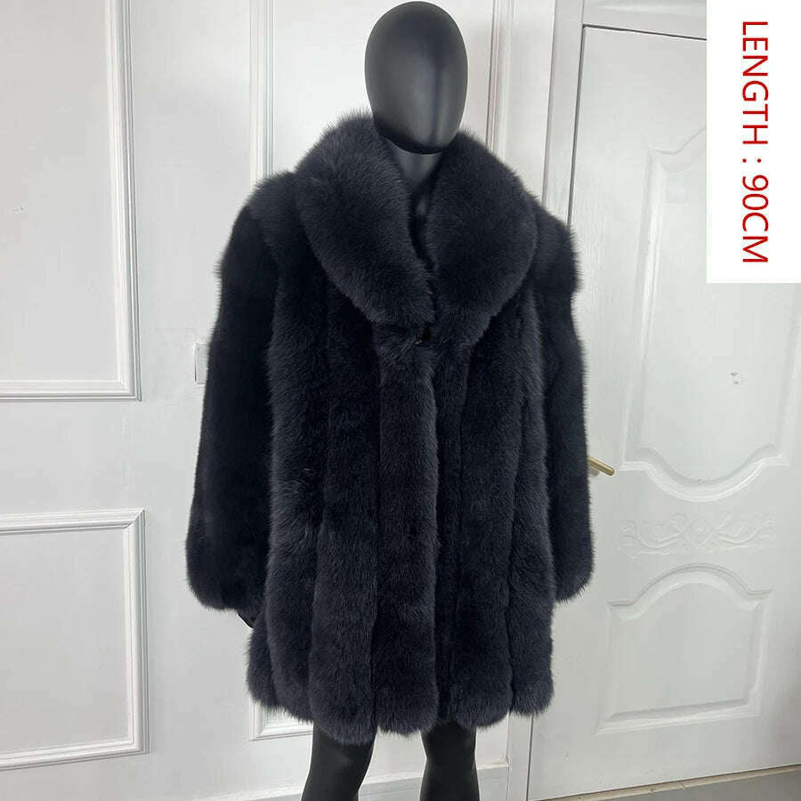 KIMLUD, Natural Fox Fur Clothes Real Fox Fur Coat  Winter Men Big Large Suit Collar Warm Thick Best Selling Styles, 17 / M-BUST-110CM, KIMLUD APPAREL - Womens Clothes