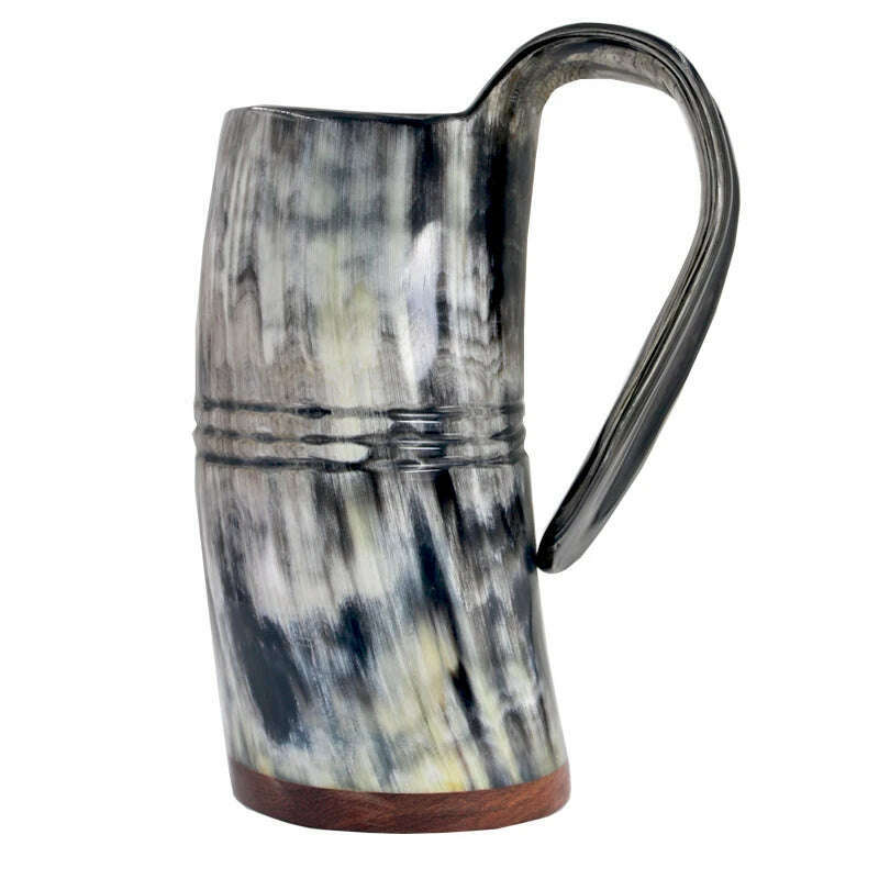 KIMLUD, Natural Handmade Viking Mug Drinking Tankard Ox Horn Cups Horn Coffee Mug, SE920 / CHINA / 320-380ml, KIMLUD APPAREL - Womens Clothes