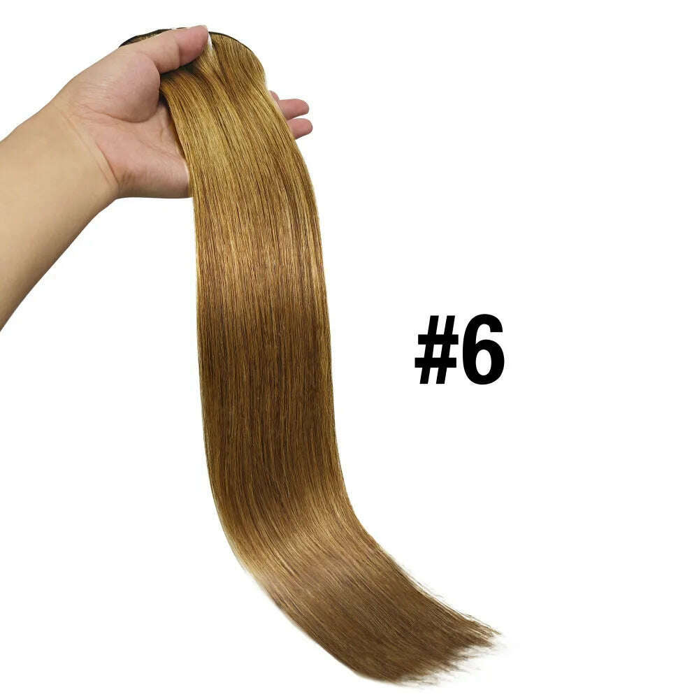 KIMLUD, Natural Straight Clip in Hair Extensions Human Hair Seamless Clip in Extensions 100% Unprocessed Full Head Brazilian Virgin Hair, 6 / 120g / 26inches, KIMLUD APPAREL - Womens Clothes