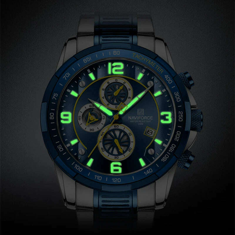 KIMLUD, NAVIFORCE Fashion Big Face Watch for Men High Quality Stainless Steel Luxury Wrist Watch Waterproof Luminous Clock Reloj Hombre, KIMLUD Womens Clothes