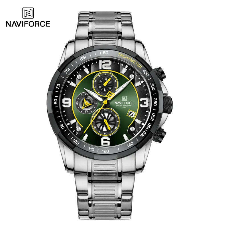 KIMLUD, NAVIFORCE Fashion Big Face Watch for Men High Quality Stainless Steel Luxury Wrist Watch Waterproof Luminous Clock Reloj Hombre, SGN, KIMLUD APPAREL - Womens Clothes