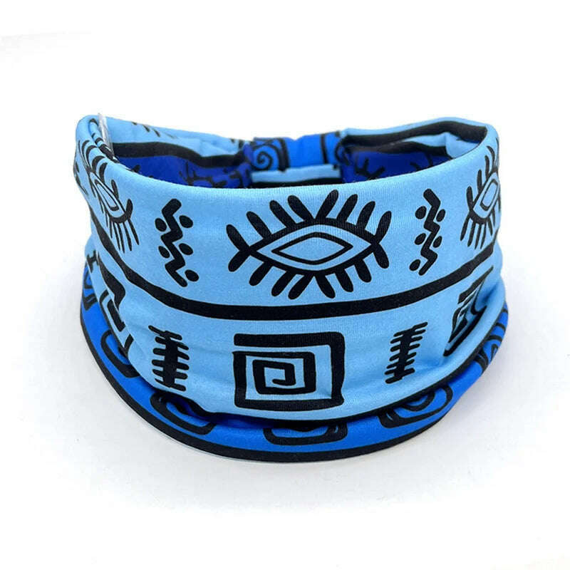 KIMLUD, New African Pattern Print Wide Headband for Women Twist Style Hair Bandanas Head Wrap Elastic  Headwear Turban Girls Accessories, 17, KIMLUD APPAREL - Womens Clothes