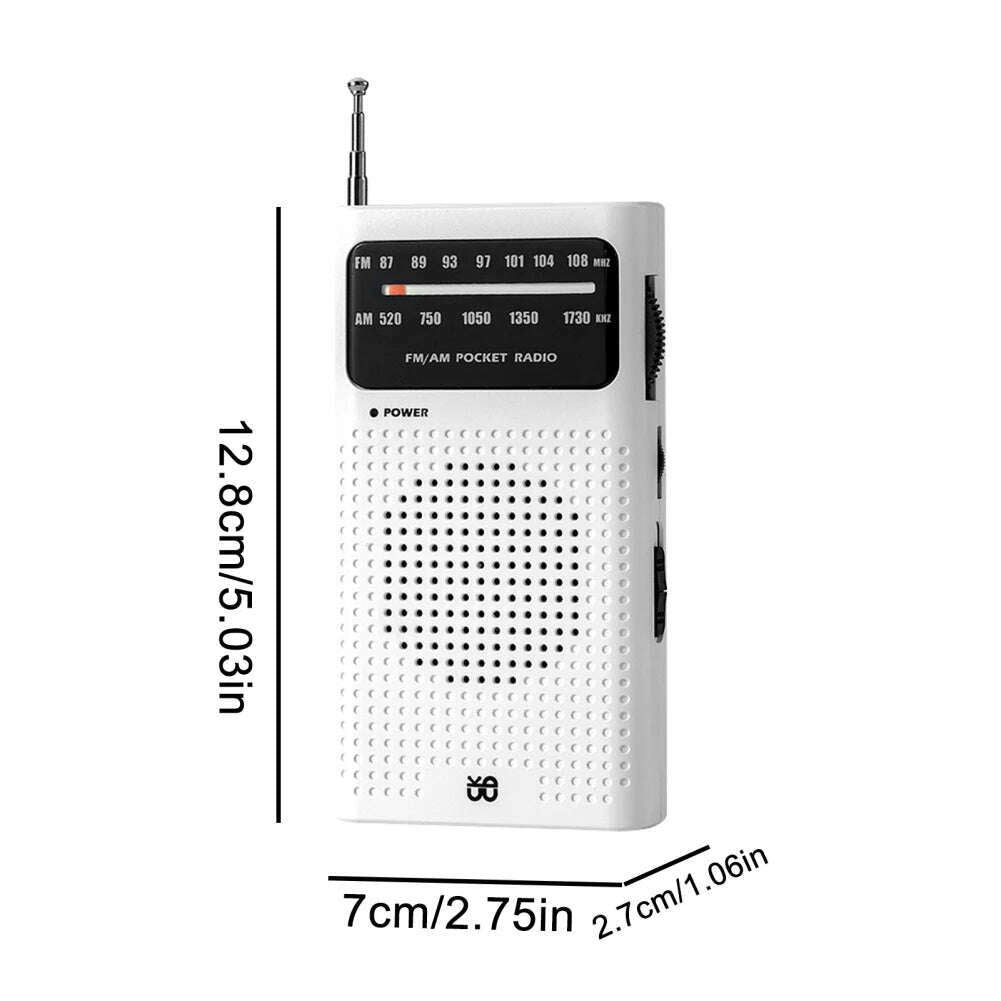 KIMLUD, New AM FM Radio Battery Operated Portable Pocket Radio Telescopic Antenna Radios Player For Senior Home Walking, KIMLUD Womens Clothes