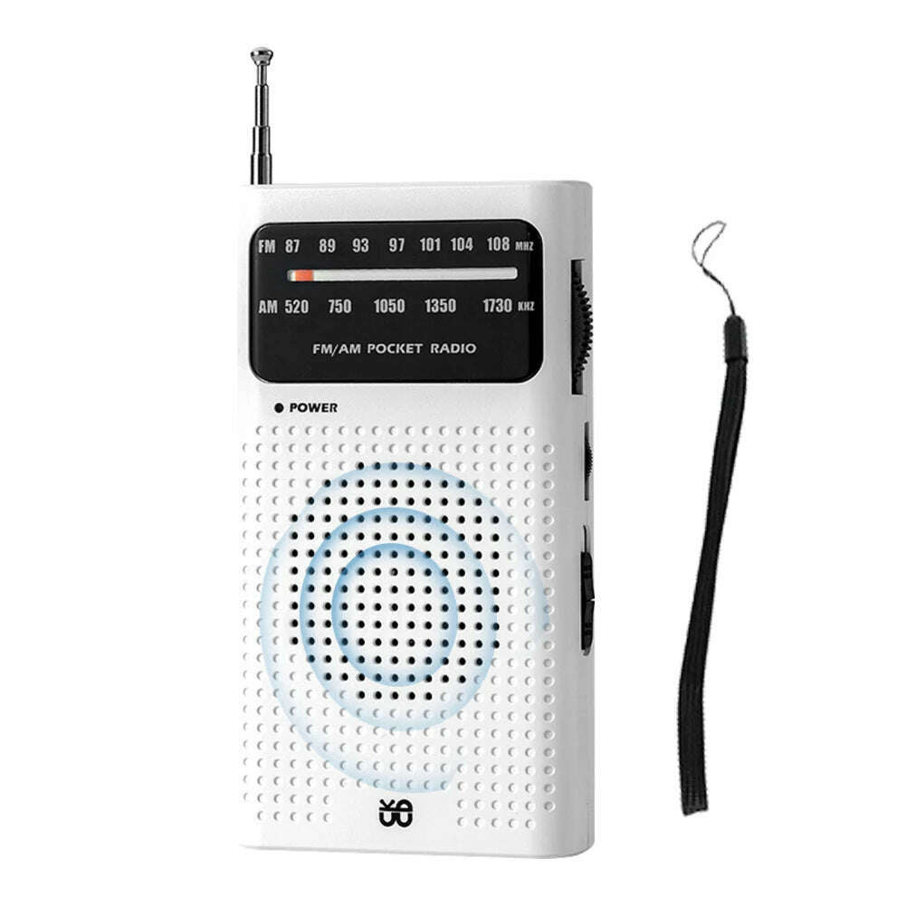 KIMLUD, New AM FM Radio Battery Operated Portable Pocket Radio Telescopic Antenna Radios Player For Senior Home Walking, White, KIMLUD APPAREL - Womens Clothes