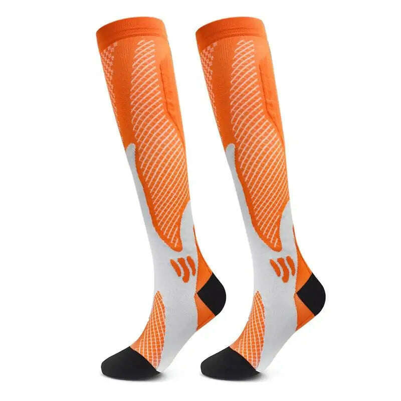 KIMLUD, New Arrival Stockings Compression Golf Sport Socks Medical Nursing Stockings Prevent Varicose Veins Socks Fit For Rugby Socks, YSZ02-Orange / S-M EU 35-41, KIMLUD APPAREL - Womens Clothes