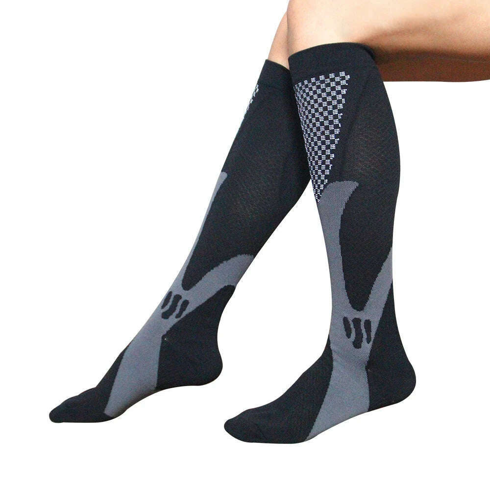 KIMLUD, New Arrival Stockings Compression Golf Sport Socks Medical Nursing Stockings Prevent Varicose Veins Socks Fit For Rugby Socks, YSZ02-Black / L-XL EU 41-45, KIMLUD APPAREL - Womens Clothes