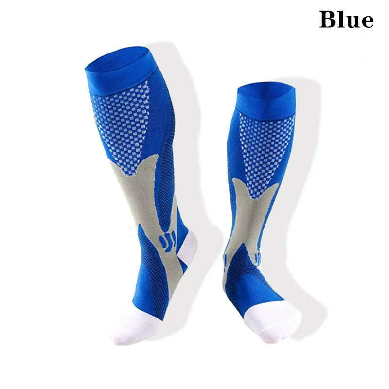 KIMLUD, New Arrival Stockings Compression Golf Sport Socks Medical Nursing Stockings Prevent Varicose Veins Socks Fit For Rugby Socks, YSZ02-Blue / S-M EU 35-41, KIMLUD APPAREL - Womens Clothes