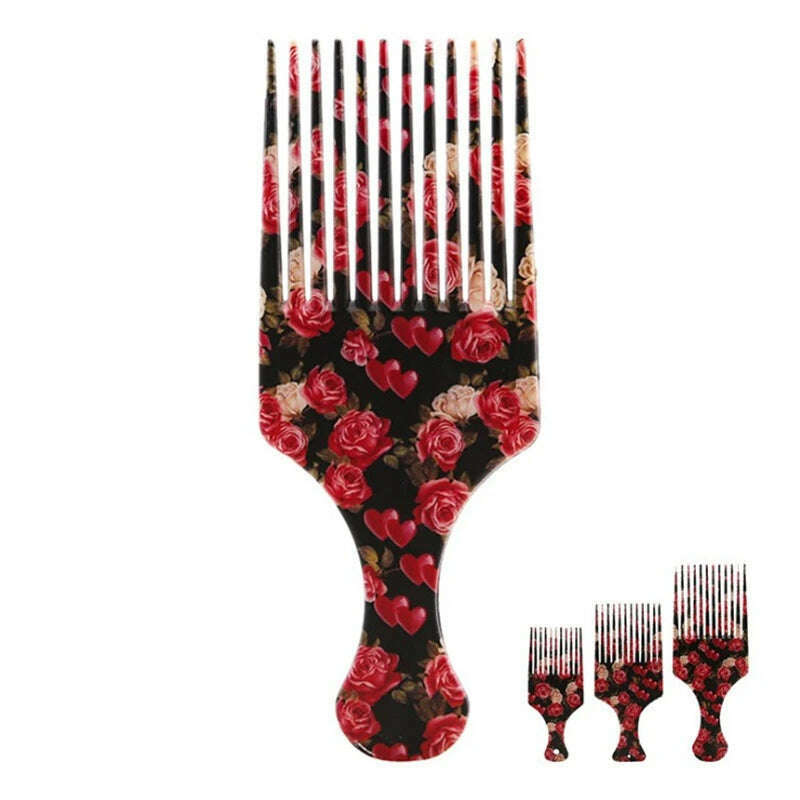 New Beauty Girl Afro Comb Curly Hair Brush Salon Hairdressing Styling Long Tooth Styling Pick Drop Shipping Professional - KIMLUD