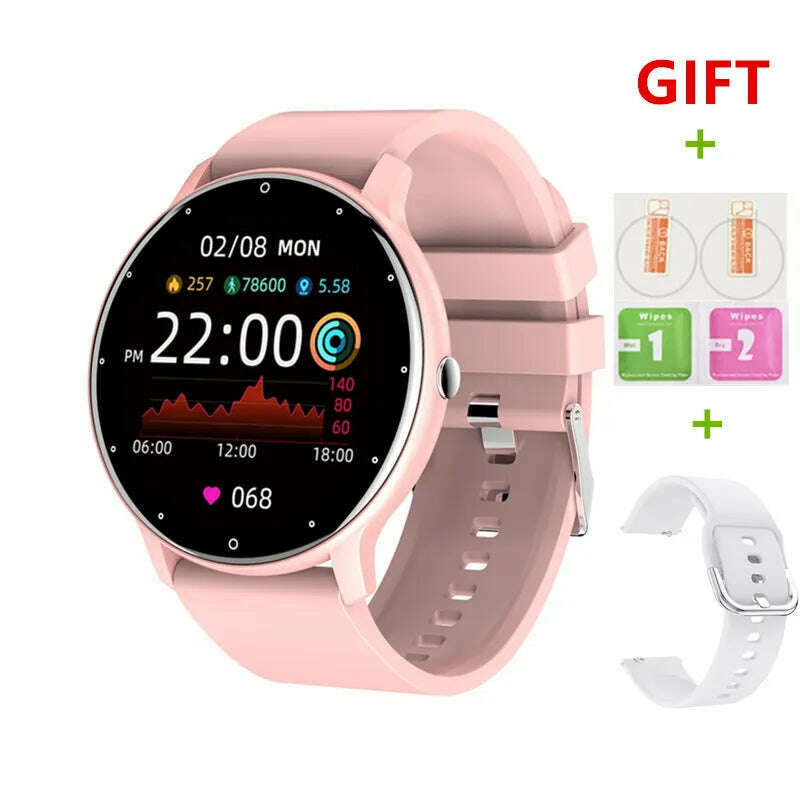 KIMLUD, New Bluetooth Call Smart Watch Men Fitness Tracker Heart Rate Sleep Monitoring Sport Waterproof Smartwatch Women For Android IOS, Pink A / CHINA, KIMLUD APPAREL - Womens Clothes