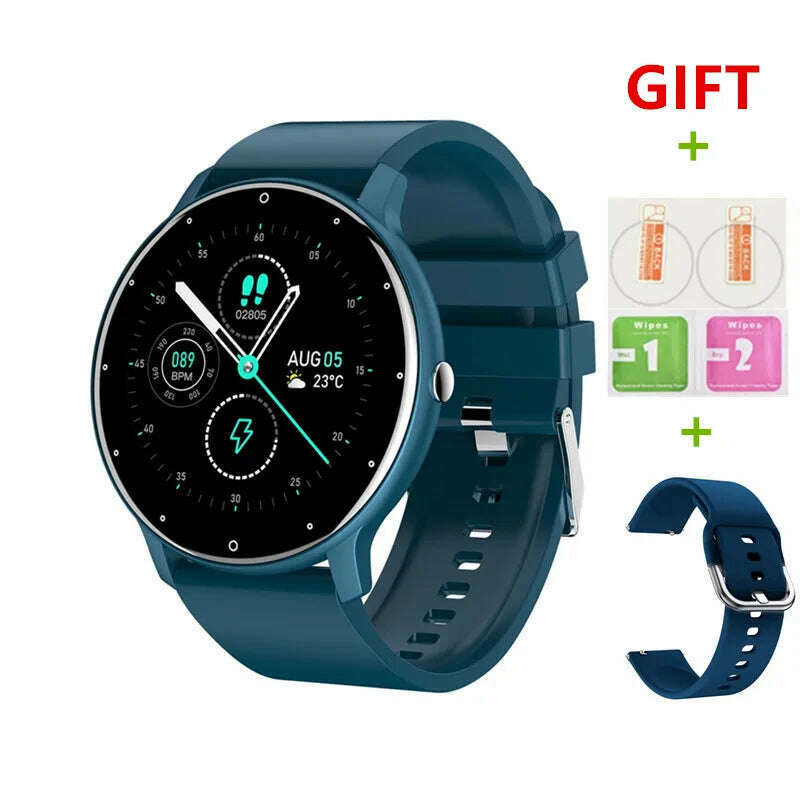 KIMLUD, New Bluetooth Call Smart Watch Men Fitness Tracker Heart Rate Sleep Monitoring Sport Waterproof Smartwatch Women For Android IOS, Blue B / CHINA, KIMLUD APPAREL - Womens Clothes