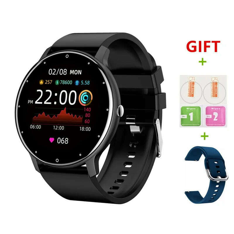 KIMLUD, New Bluetooth Call Smart Watch Men Fitness Tracker Heart Rate Sleep Monitoring Sport Waterproof Smartwatch Women For Android IOS, Black A / CHINA, KIMLUD APPAREL - Womens Clothes