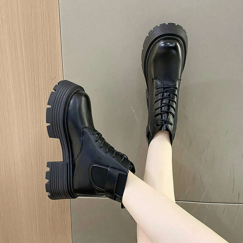 KIMLUD, New British Style Princess Anime Student Cosplay PU Leather Shoes Women Japanese Party Korean Cute College School Single Boots, KIMLUD Womens Clothes