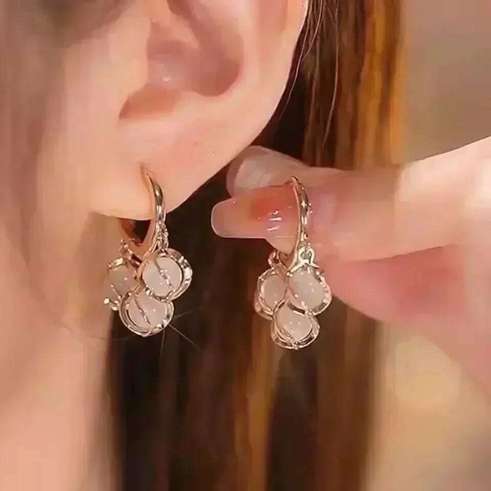 KIMLUD, New Exquisite Bow Studded Zirconia Tassel Earrings for Women Luxurious Stylish Prom Accessories Party Jewelry Anniversary Gifts, ED362, KIMLUD APPAREL - Womens Clothes