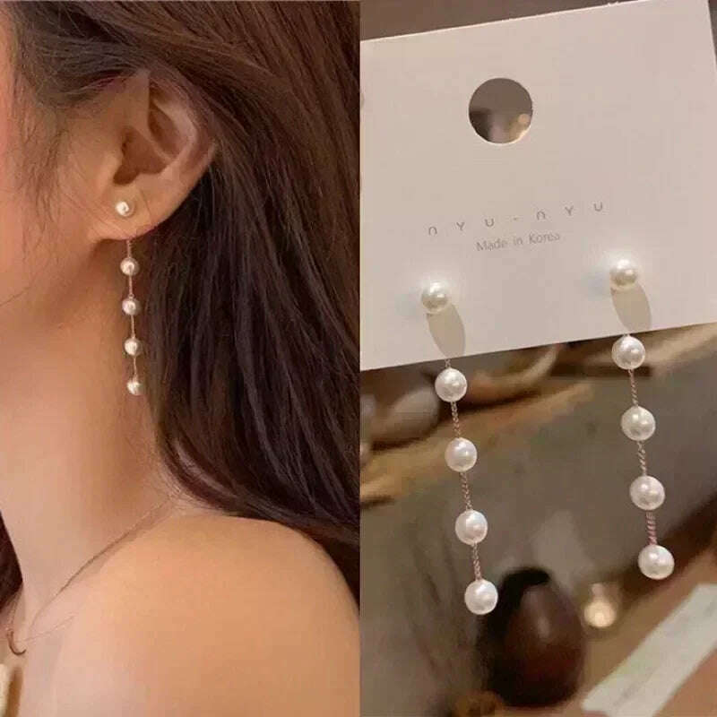 New Exquisite Bow Studded Zirconia Tassel Earrings for Women Luxurious Stylish Prom Accessories Party Jewelry Anniversary Gifts - KIMLUD