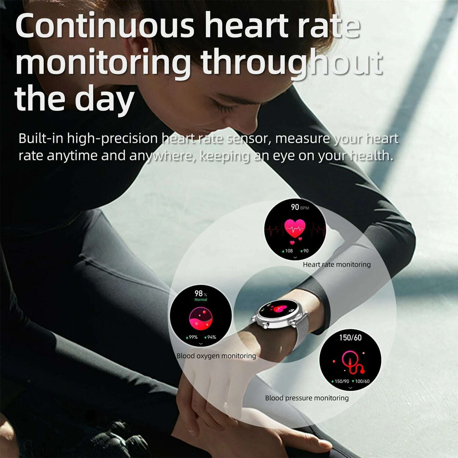 KIMLUD, New Fitness Smart Watch Women Bluetooth Call Shinning Diamond Watch Heart Rate Monitoring Voice Assistant Sports Smartwatch, KIMLUD Womens Clothes