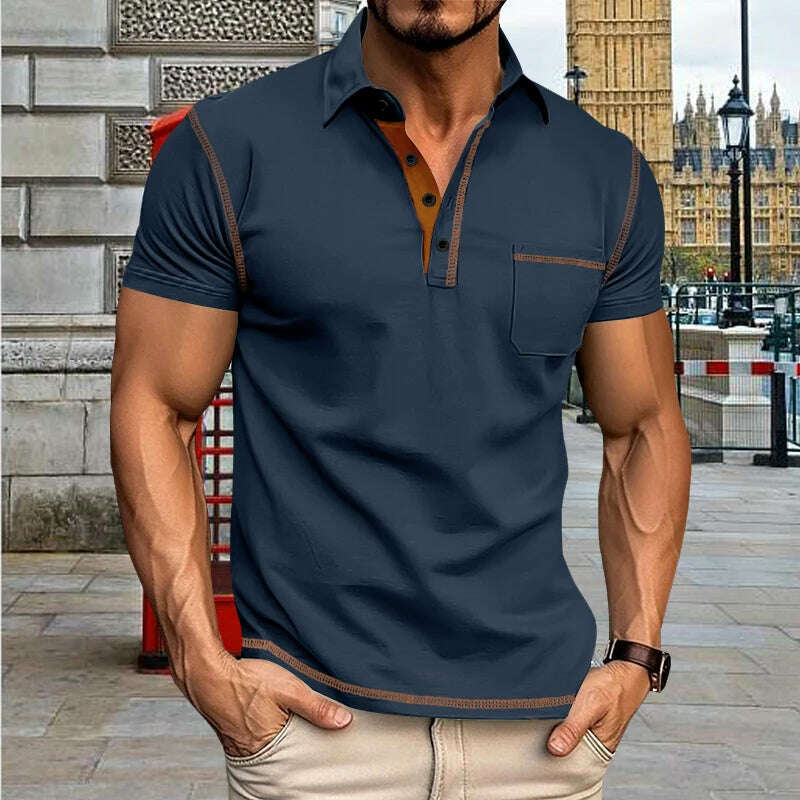 KIMLUD, New high quality Summer Men's polo shirt zipper Stylish, casual, Business T-shirt Sports Breathable top print, 5 / L, KIMLUD APPAREL - Womens Clothes