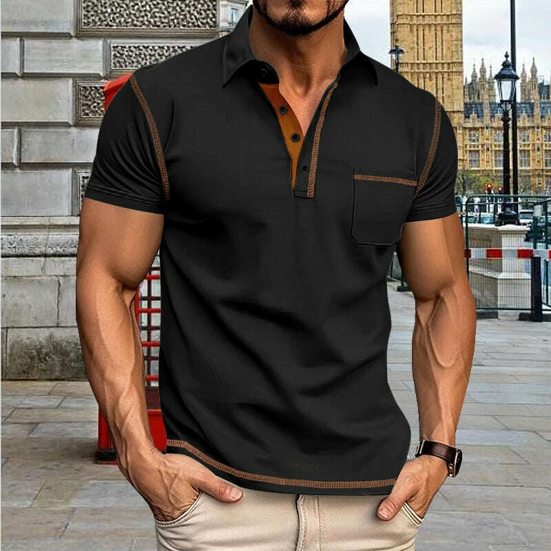 KIMLUD, New high quality Summer Men's polo shirt zipper Stylish, casual, Business T-shirt Sports Breathable top print, 1 / L, KIMLUD APPAREL - Womens Clothes