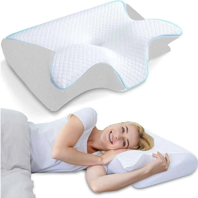 KIMLUD, New Memory Foam Cervical Pillow, 2 in 1 Ergonomic Contour Orthopedic Pillow for Neck Pain, Contoured Support Pillows,Neck Pillow, KIMLUD Womens Clothes