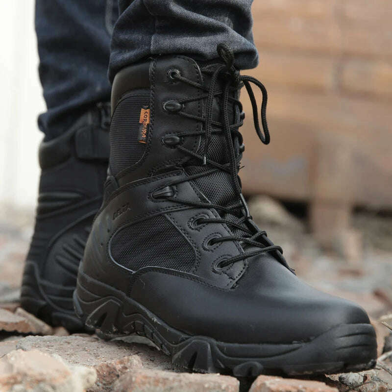 KIMLUD, New Men&#39;s Military Boots Special Forces Tactical Desert Combat Boots Lace-up Army Boots Winter Ankle Boots Men Plus Size 39-47, KIMLUD Womens Clothes