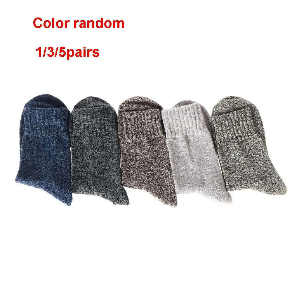 KIMLUD, New Men's Wool Socks Stripe Casual Calcetines Hombre Thick Cotton Socks Winter Warm Socks Male Soft Skin-friendly, KIMLUD Womens Clothes