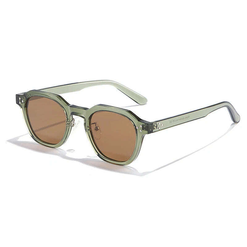 KIMLUD, New Retro Polarized TR90 Frame Men's Sunglasses Fashion Polygon Women Sunglasses Male Outddor High Quality Travel UV400 Eyewear, C01 Green Tea / CHINA, KIMLUD Womens Clothes