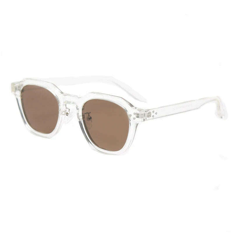 KIMLUD, New Retro Polarized TR90 Frame Men's Sunglasses Fashion Polygon Women Sunglasses Male Outddor High Quality Travel UV400 Eyewear, C05 White Brown / CHINA, KIMLUD Womens Clothes
